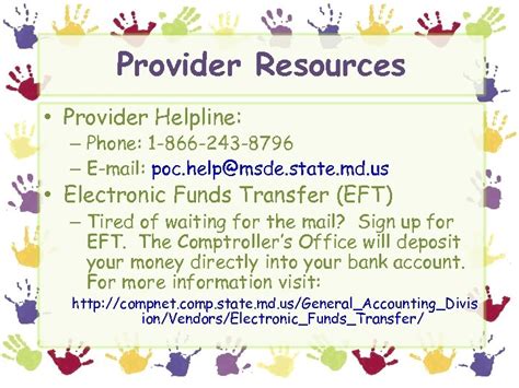 These ratings can help families choose quality care and can assist child care providers to improve and communicate find out what assistance programs are offered locally. Maryland Child Care Subsidy Provider Information ...