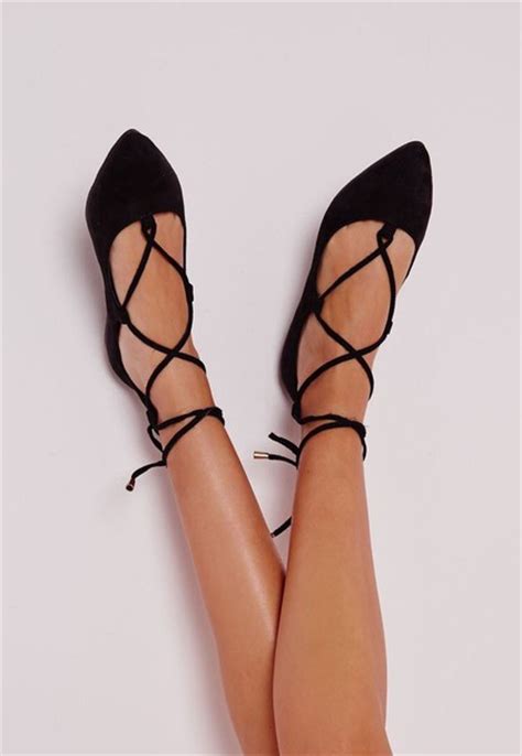 Shoes Black Cute Flats Strappy Sexy Lace Up Wheretoget