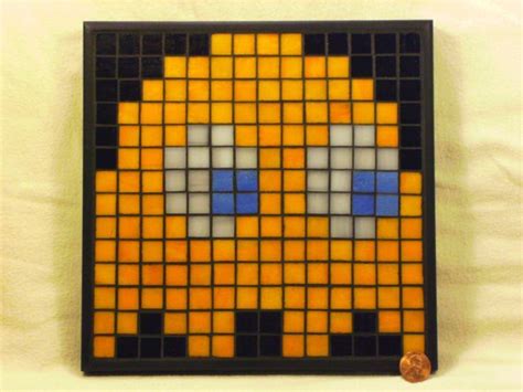 Pacman Ghost Pixel Art Grid