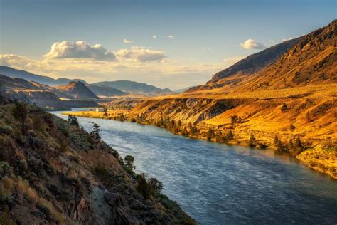 Thompson River At Sunset In British Columbia Canada Stock Photo