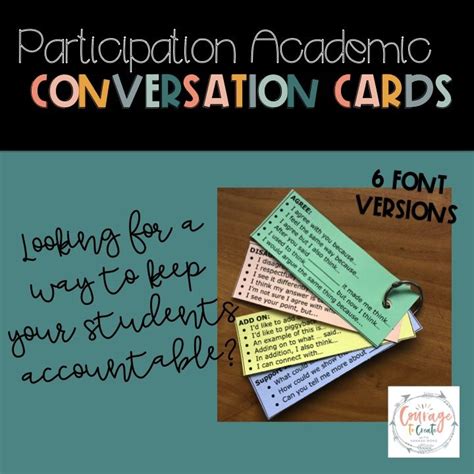 Participation Academic Conversation Cards Academic Conversations