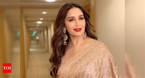 6 Cocktail Saris Of Madhuri Dixit Which Are Perfect For The Festive Season Times Of India