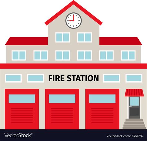 Choose from house fire icon stock illustrations from istock. Fire station flat colorful building icon Vector Image