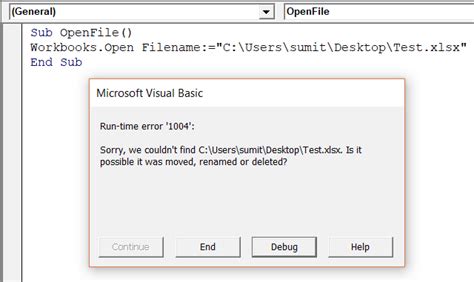 Visual Basic Error With Excel