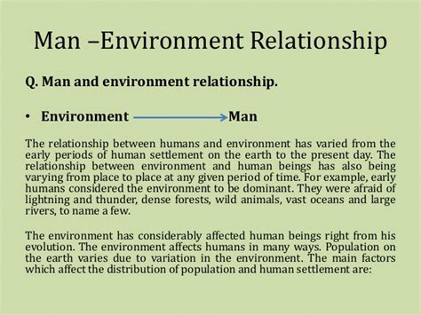 Relationship Between Man And Environment Essay