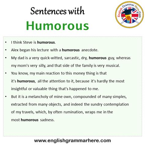 Sentences With Humorous Humorous In A Sentence In English Sentences