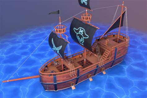 Stylized Pirate Ship 3d Sea Unity Asset Store