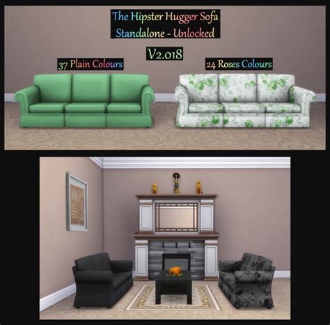 Hipster Hugger Sofa Recolors Sims 4 Custom Content Si