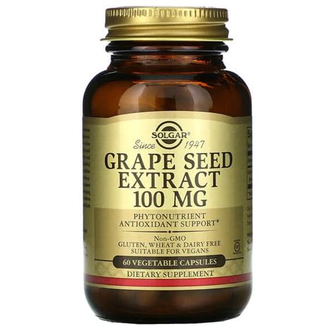 Solgar Grape Seed Extract 100 Mg 60 Vegetable Capsules