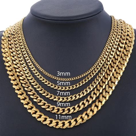 11mm Gold Cuban Link Chain Necklace Miami Cuban Curb Links Etsy
