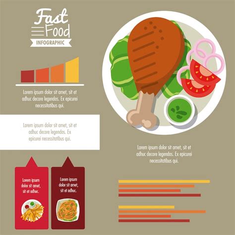 Premium Vector Fast Food Infographic Colorful Design