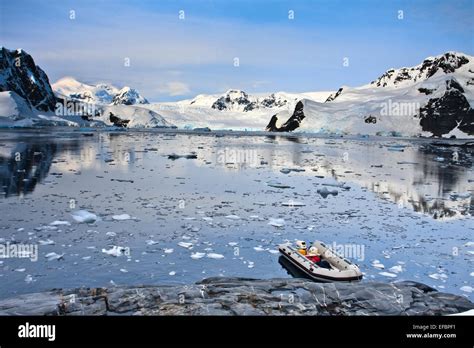 Boat In Antarctica Stock Photo Alamy