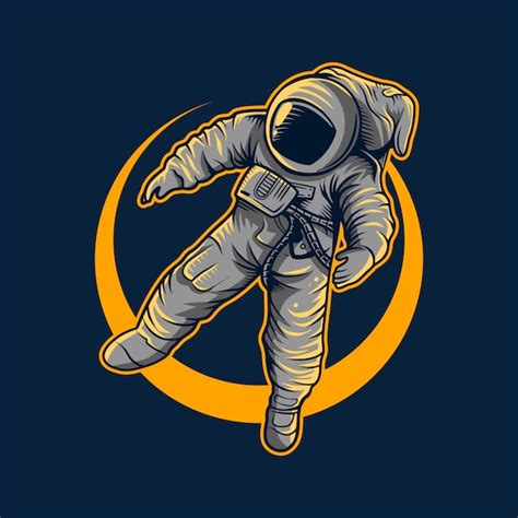 Premium Vector Astronaut Vector Illustration Flying With Moon Light