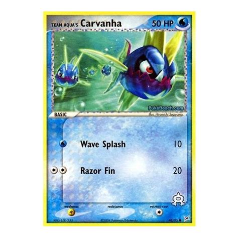 Pokemon Single Card Ex Team Aqua Team Magma 4895 Team Aquas Carvanha Chaos Cards