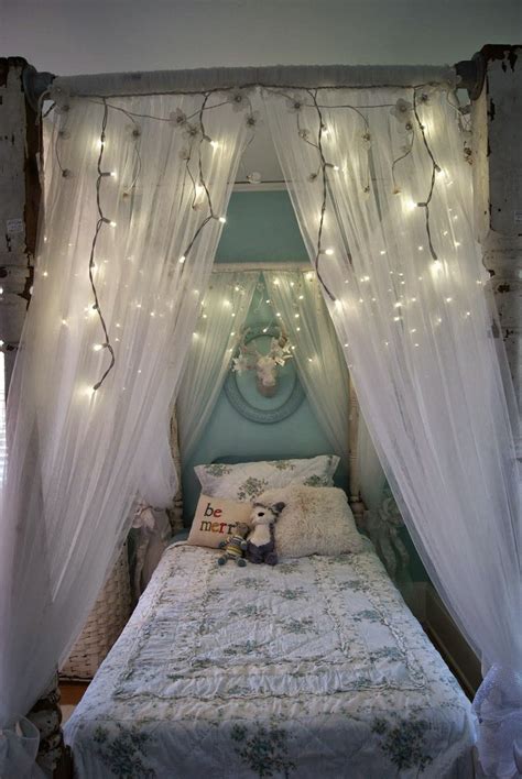 Diy Canopy Bed With Lights Canopy Bed Diy Canopy Bed Frame Bed