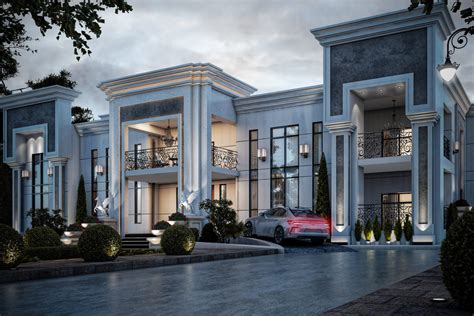 Luxurious Neoclassical Villa Exterior Design Project Evermotion
