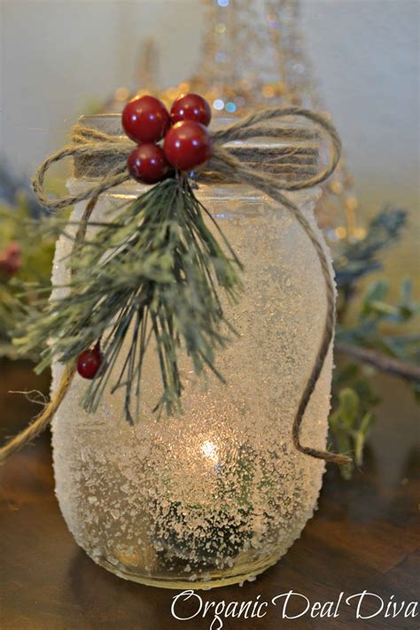 Snow Covered Mason Jar Candle Holder | | Christmas mason jars, Xmas