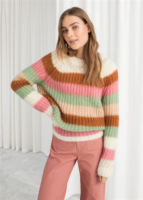 Pastel Striped Wool Blend Sweater Multicoloured Stripe Sweaters