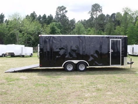 Finally, a permanent solution to a problem that horse and livestock owners have dealt with for years. 8.5x20 Black Enclosed Trailer With Rubber Floor - 747 - American Trailer Pros - Cargo Trailers ...