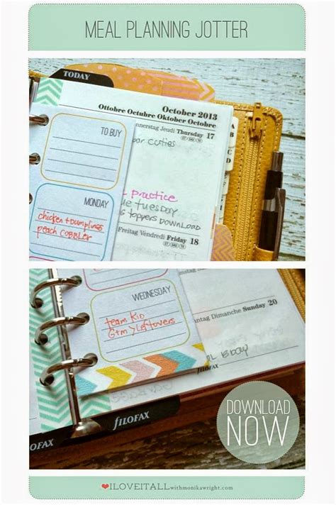 Download food/recipes books for free. meal planning | download for your {filofax} planner