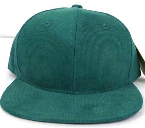 Wholesale Corduroy Blank Snapback Caps Solid K Green