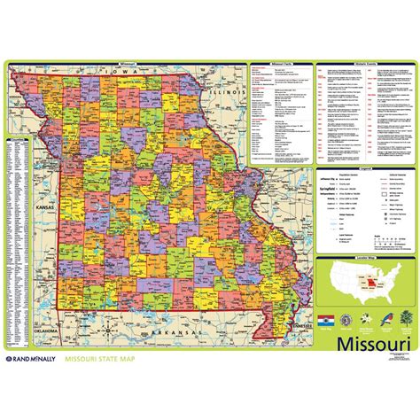 Missouri Political State Wall Map Rand Mcnally Store