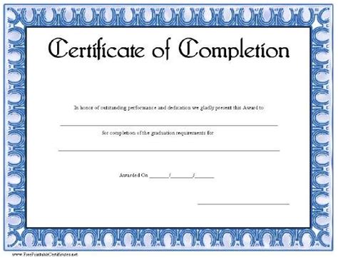 Certificate Of Completion Printable Certificate Free Printable
