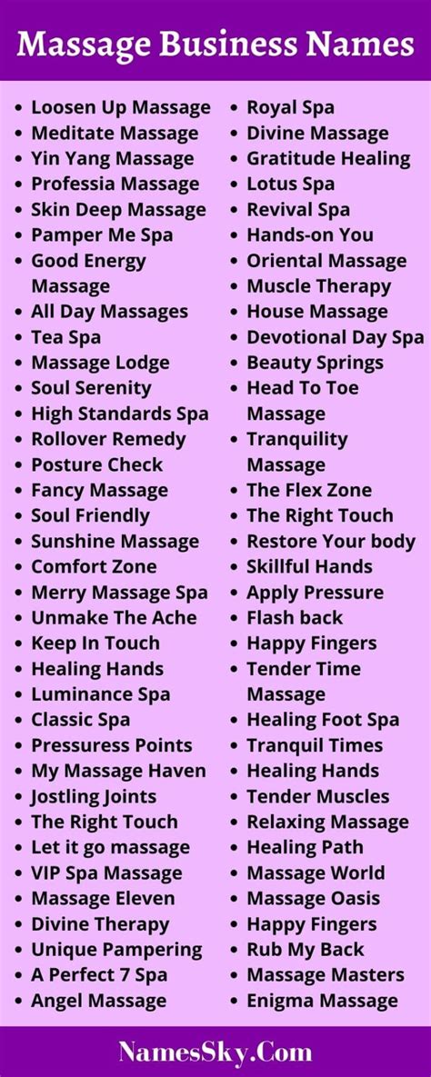 600 massage business names ideas list and suggestions also [2021]