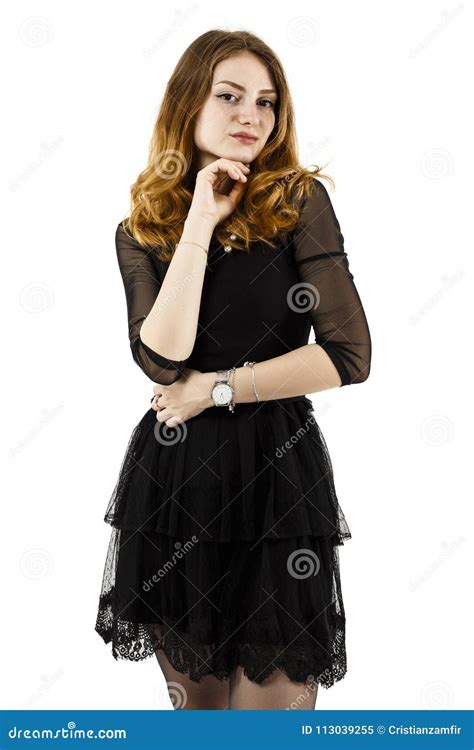 Portrait With A Beautiful Redheaded Woman Stock Image Image Of