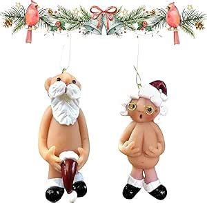Piece Set Christmas Funny Naked Santa Hanging Pendant For Home