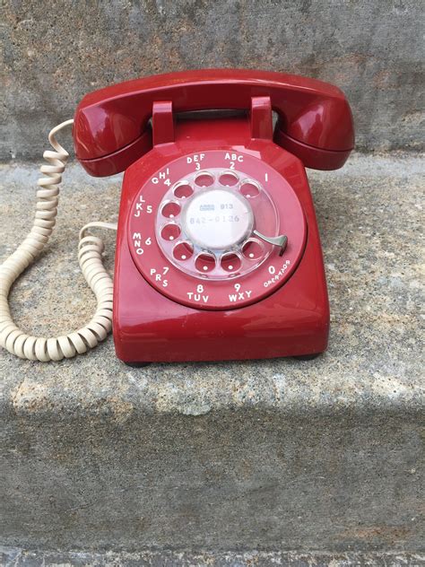 Vintage Red Rotary Desk Phone Western Electric Red Telephone Etsy