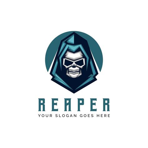 Grim Reaper Logo Skull In Modern Style Design For Mascot Logo Design