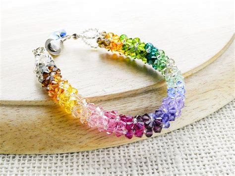 Rainbow Bracelet Crystal Bracelet Swarovski Bracelet Glass