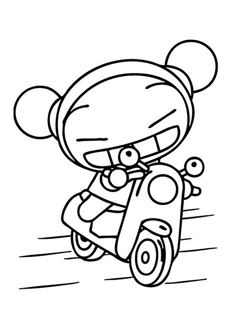 The marvelous adventure of flapjack coloring pages; Pucca on a motorcycle coloring pages for kids, printable ...