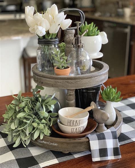 Inspiring tiered tray style ideas for spring and easter