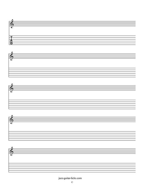 Printable Blank Staves And Tabs Free Music Sheet Blank Sheet Music