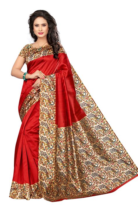 Buy Indian Beauty Womens Mysore Silk With Blouse Saree With Unstiched Blouse Piece Online