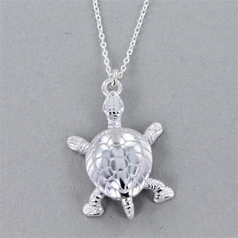 Sterling Silver Turtle Necklace Turtle Necklace Silver Necklace