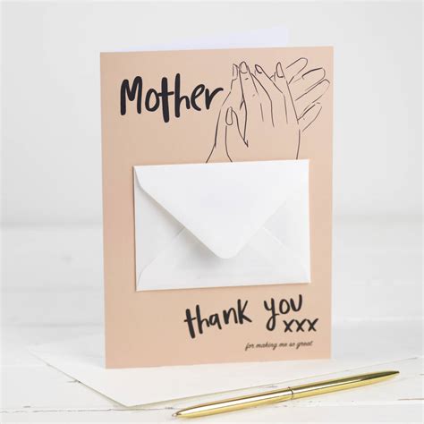 Mother Thank You Card And Photo Magnet Token By Funky Laser