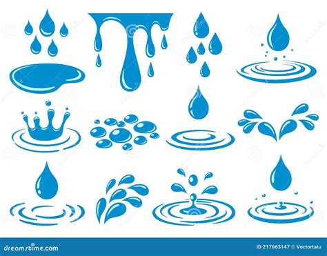 Cartoon Water Drop Splash Stock Vector Illustration Of Water 217663147