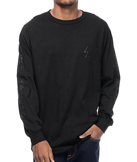 Sketchy Tank Partys Over Black On Black Long Sleeve T Shirt Zumiez