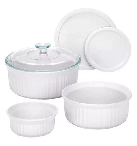 Corningware 6 Piece Round Ceramic Casserole Bakeware Set W Lids French