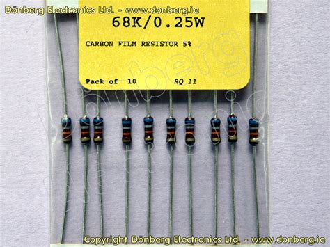 Resistor 68k Ohms 025w Carbon Film Resistor 5 Uk Gbp