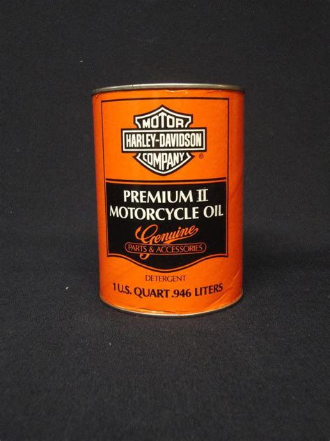 Vintage Harley Davidson Quart Oil Can Premium Ii Cardboard Full