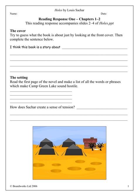 Free printable worksheets on the book holes multiplyillustration.com