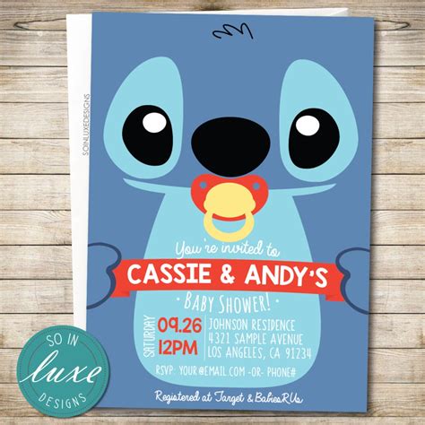 Stitch Baby Shower Invitación Lilo Y Stitch Mommy Etsy México