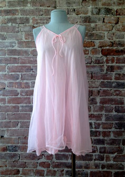 1950s Pink Babydoll Nightgown Vintage Gown Size S By 58petticoats