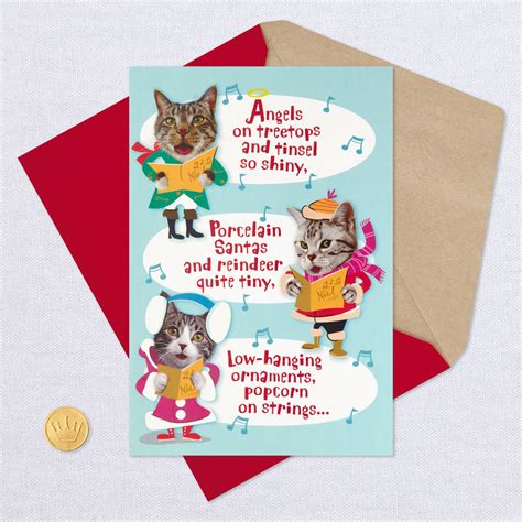 Caroling Cats Funny Pop Up Christmas Card Greeting Cards Hallmark