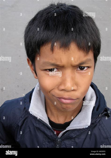 Boy Make A Face Stock Photo Alamy