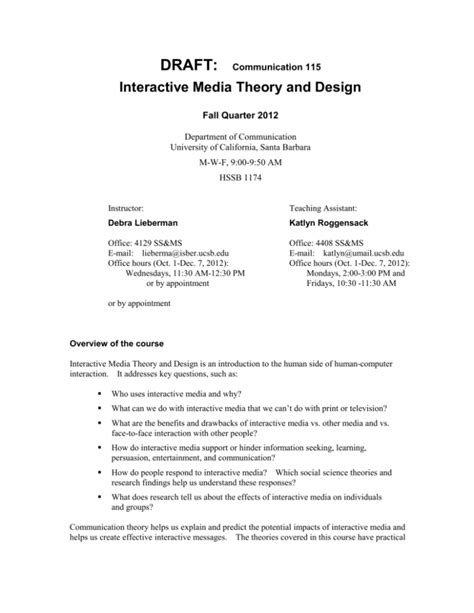 Interactive Media Theory And Design